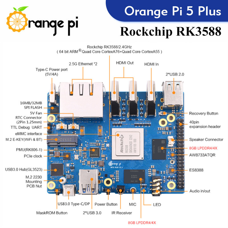 Orange Pi 5 Plus-Carte de déve - Orange Pi 5 Plus 16Gb avis et prix